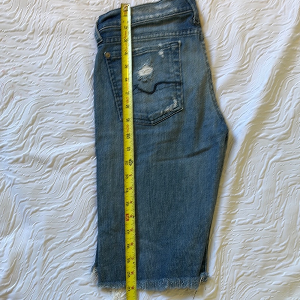 7 for all mankind Distressed Denim Shorts - Picture 7 of 8